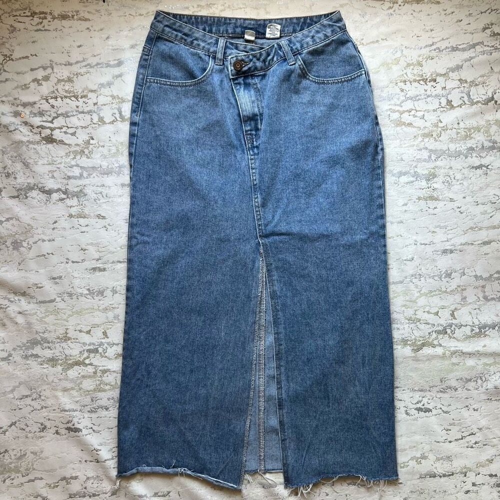 Happily Grey crossover Denim Midi Skirt - Picture 9 of 9